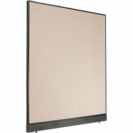 INTERION BY GLOBAL INDUSTRIAL Interion Non-Electric Office Partition Panel with Raceway, 60-1/4inW x 64inH, Tan 238639NTN